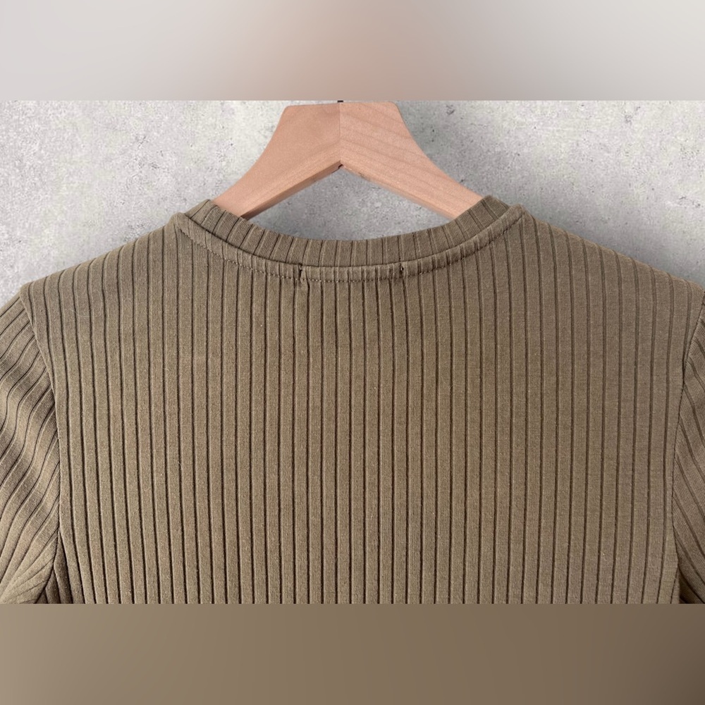 Sanctuary Olive Green Rider Ribbed Mini Dress Size M - Picture 11 of 11